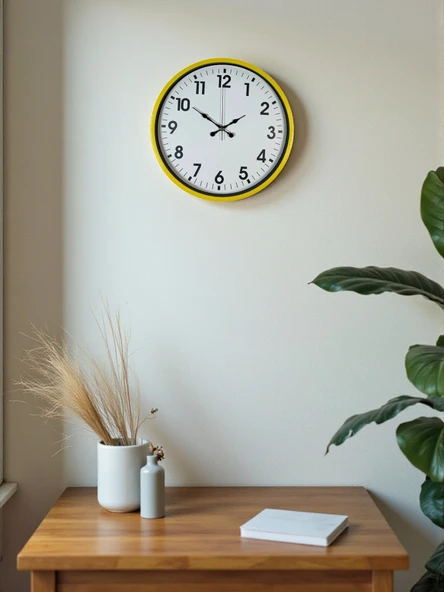 36 Cm Standart Sarı Duvar Saati ürün görseli 1