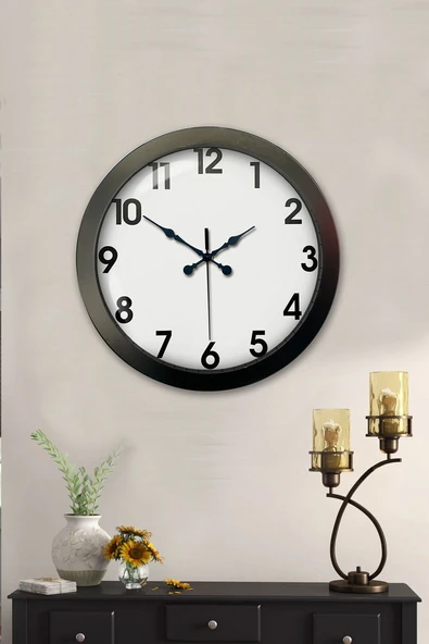 36 cm Siyah Metal Standart Duvar Saati ürün görseli 1