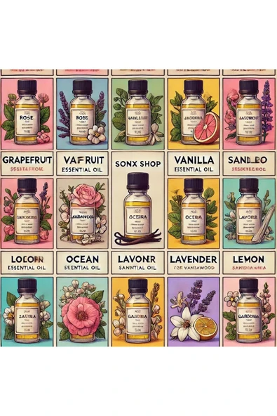 Favori 10'lu Set Esansiyel Uçucu Yağ Buhurdanlık Hava Nemlendirici Aroma Difüzörü Kokusu Esans ürün görseli 1