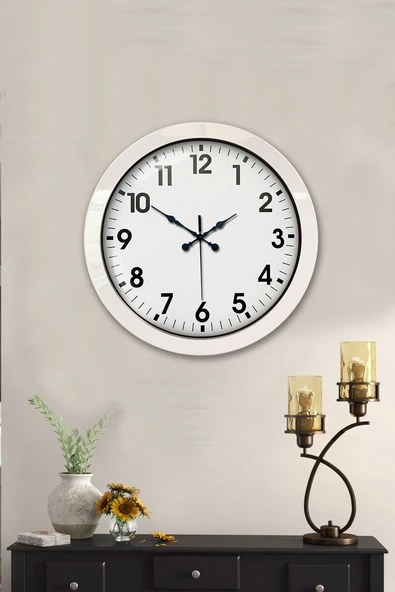 36 cm Beyaz Metal Standart Duvar Saati ürün görseli 1