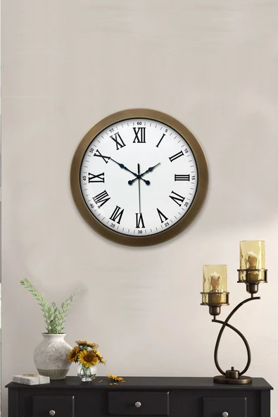 36 cm Eskitme Metal Roma Rakamlı Duvar Saati ürün görseli 1
