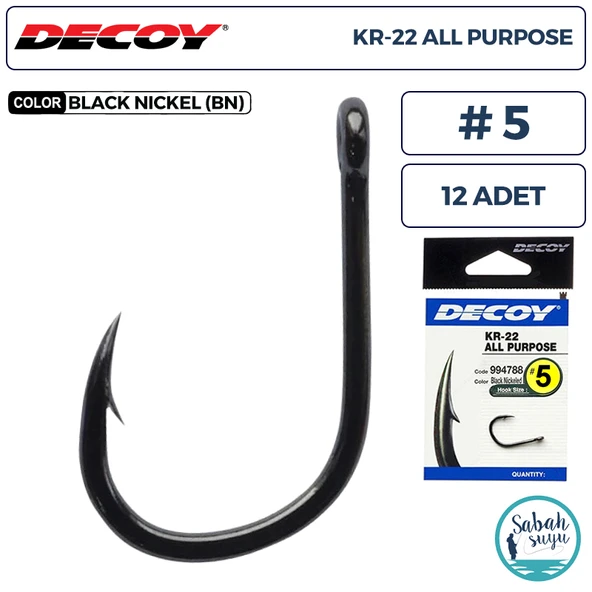 Decoy KR-22 All Purpose Delikli Olta İğnesi BN #5 (12 Adet) ürün görseli 1