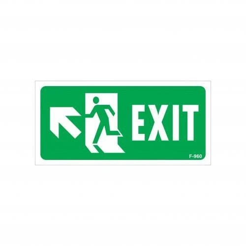 Mey İthalat® Exit Sol Yukarıı Uyarı Levhası 17,5x25 KOD:960 ürün görseli 1