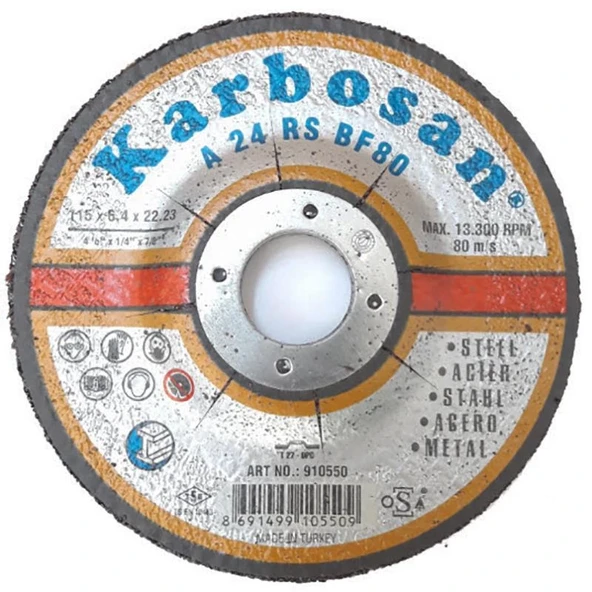 Mey İthalat® Karbosan Metal Taşlama Diski 115x6,4x22,23 ürün görseli 1