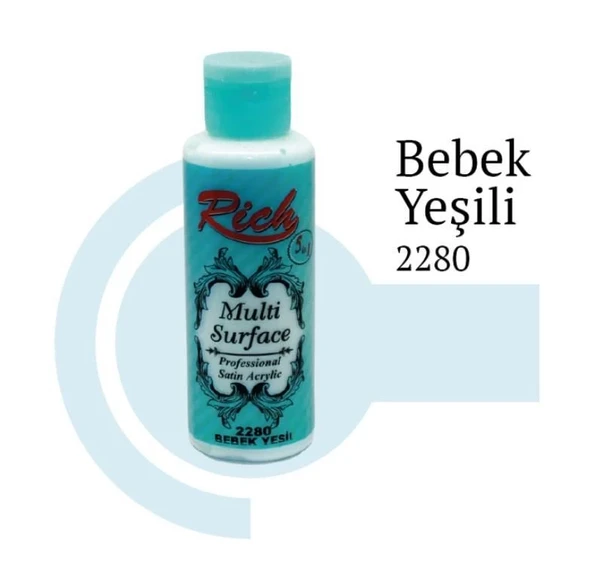 Mey İthalat® Rich Multi Surface 2280 Bebek Yeşili Akrilik Boya 130 cc ürün görseli 1