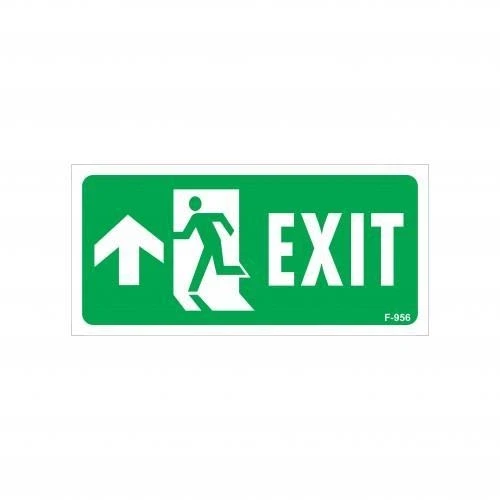 Mey İthalat® Exit Yukarı Sol Ok İşaretli Uyarı Levhası 17,5x25 KOD:956 ürün görseli 1
