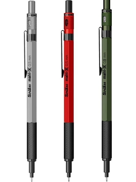Scrikss Versatil Kalem (Mekanik Kurşun Kalem) Matri-X 0.5 Mm Metalik Renkler (16 Lı Paket) ürün görseli 1
