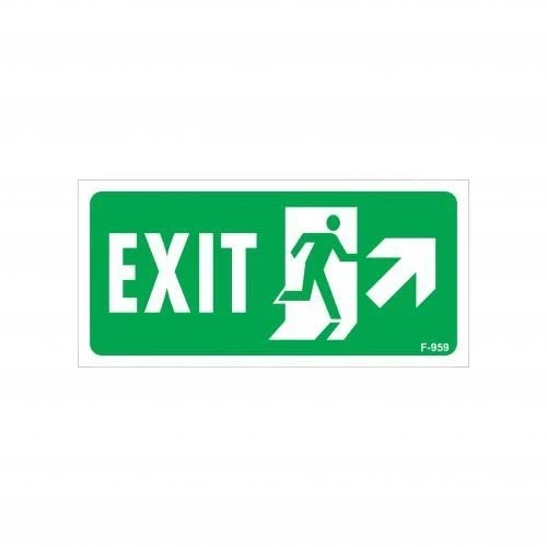 Mey İthalat® Exit Sağ Yukarı Uyarı Levhası 17,5x25 KOD:959 ürün görseli 1