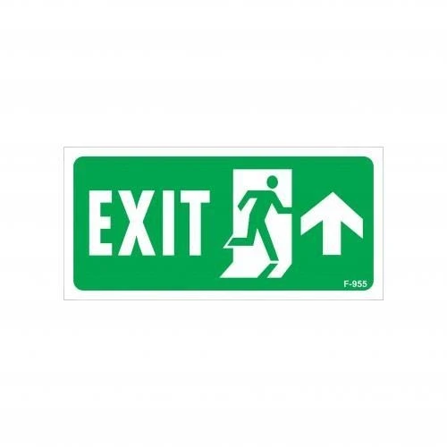 Mey İthalat® Exit Yukarı Sağ Ok İşaretli Uyarı Levhası 17,5x25 KOD:955 ürün görseli 1