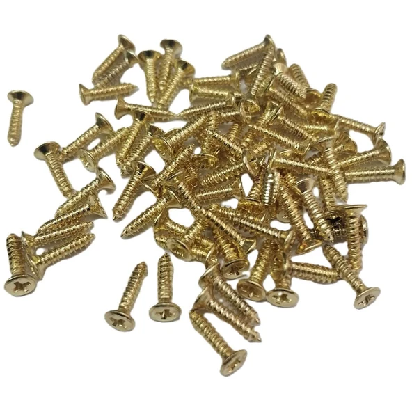 Sarı 1000 Adet Klips Vidası 2,2x9,5 mm YHB - Konik Başlı Kutu, Sandık, Ayak, Askı,  Mini Vida ürün görseli 1
