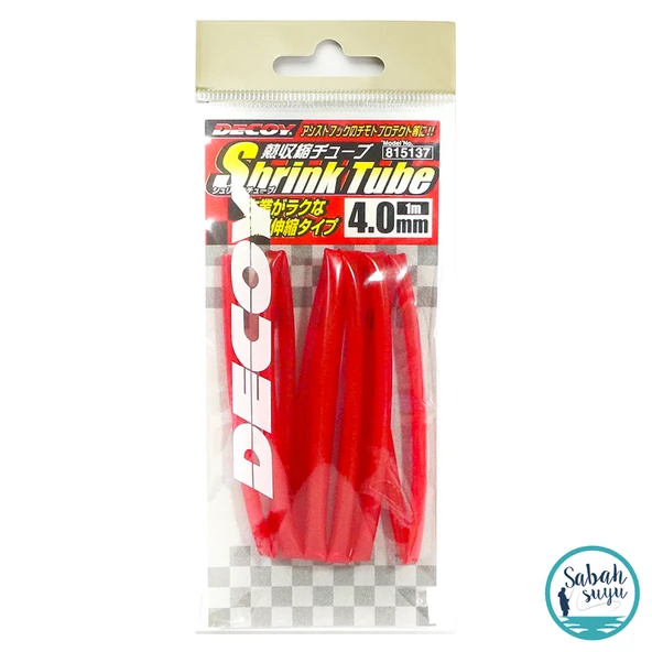 Decoy T-3 Shrink Tube Asist İğne Makaronu 4.0mm 1mt Kırmızı ürün görseli 1
