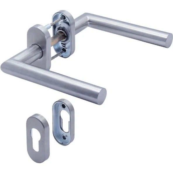 Marelli Roma paslanmaz inox OVAL rozetli yale kapı kolu ürün görseli 1