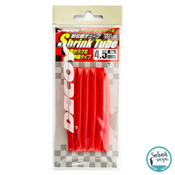 Decoy T-3 Shrink Tube Asist İğne Makaronu 4.5mm 1mt Kırmızı ürün görseli 1