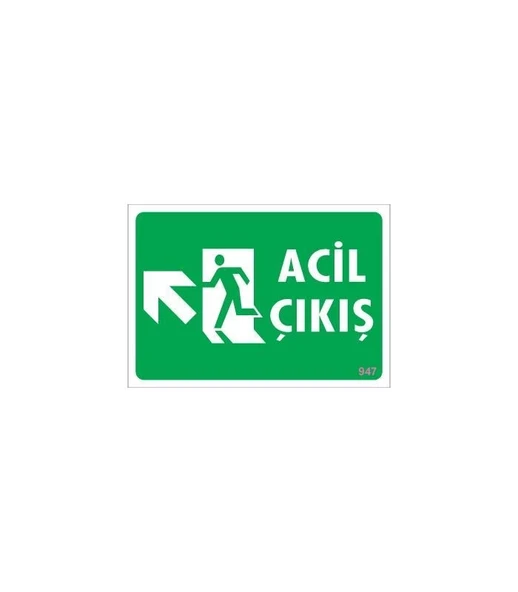 Mey İthalat® Acil Çıkış Uyarı Levhasi 25x35 KOD: 947 ürün görseli 1
