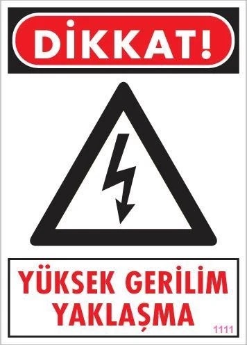 Mey İthalat® Yüksek Gerilim Uyarı Levhası 25x35 KOD:1111 ürün görseli 1