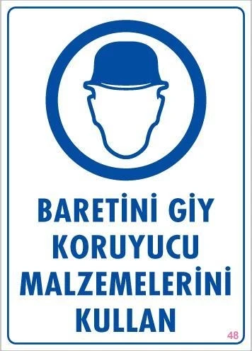 Mey İthalat® Baret Giy Uyarı Levhası 25x35 KOD:48 ürün görseli 1