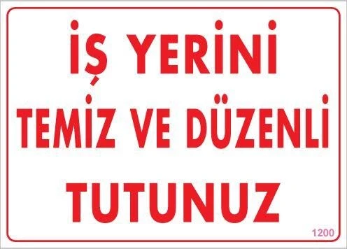 Mey İthalat® Temizlik Düzen Uyarı Levhası 25x35 KOD:1200 ürün görseli 1