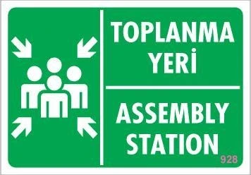 Mey İthalat® Toplanma Yeri Uyarı Levhası 17,5x25 KOD:928 ürün görseli 1