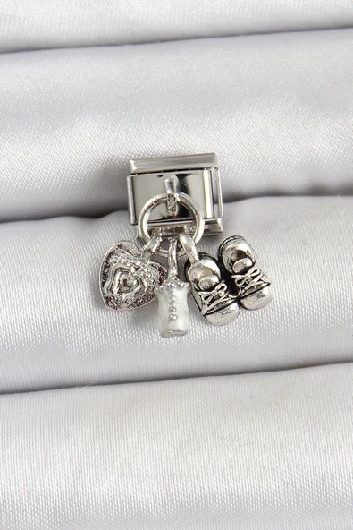 Mey İthalat® 316L Çelik Gümüş Renk Bebek Konsept Nomination Charm ürün görseli 1