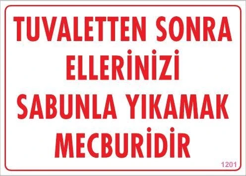 Mey İthalat® Ellerinizi Yıkayınız Uyarı Levhası 25x35 KOD:1201 ürün görseli 1