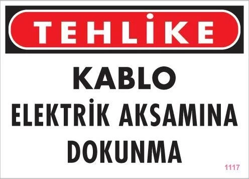 Mey İthalat® Elektrik Kablosu Uyarı Levhası 25x35 KOD:1117 ürün görseli 1