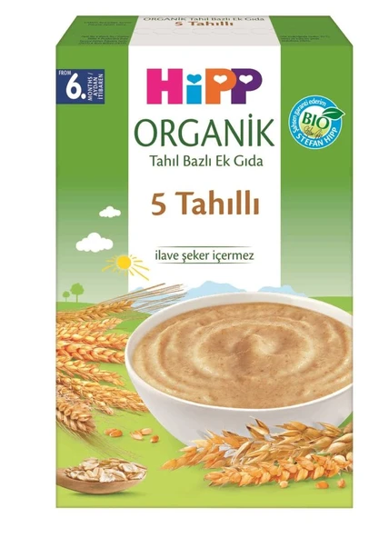 Mey İthalat®   Organik 5 Tahıllı Tahıl Bazlı Kaşık Maması 200 Gr ürün görseli 1