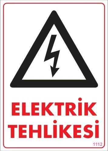 Mey İthalat® Elektrik Tehlikesi Uyarı Levhası 25x35 KOD:1112 ürün görseli 1