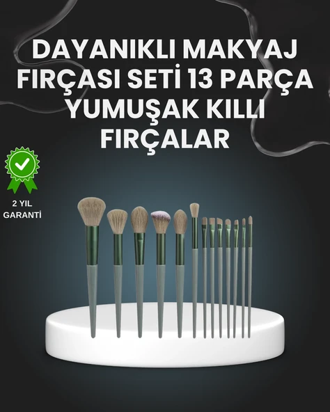 Mey İthalat® 13'lü Fiber Kıllı Yumuşak Makyaj Fırçası Seti Taşınabilir ve Ergonomik Tasarım ürün görseli 1