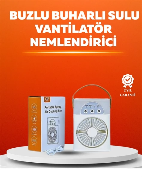 Mey İthalat® Mini USB Klima Fan | 3 Kademeli Spreyli Hava Soğutucu, Taşınabilir ürün görseli 1