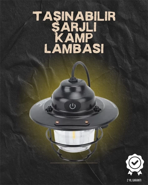 Mey İthalat® Kamp ve Bahçe İçin Retro LED Fener – Sıcak Işık, Uzun Ömürlü Batarya ürün görseli 1