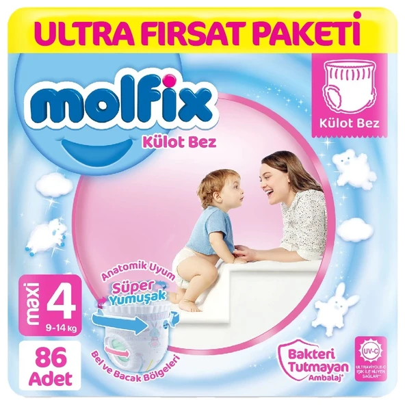 Mey İthalat®   Külot Bez Ultra Fırsat Paketi 4 Beden 9-14 Kg 86 Adet ürün görseli 1