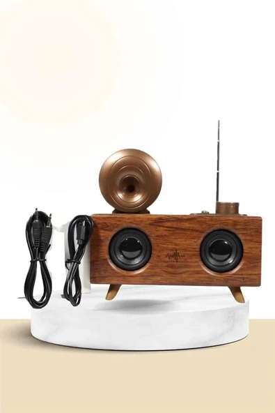 Mey İthalat® Nostaljik Radyo Bluetooth Bağlantılı Şarjlı Yüksek Ses Kaliteli ürün görseli 1