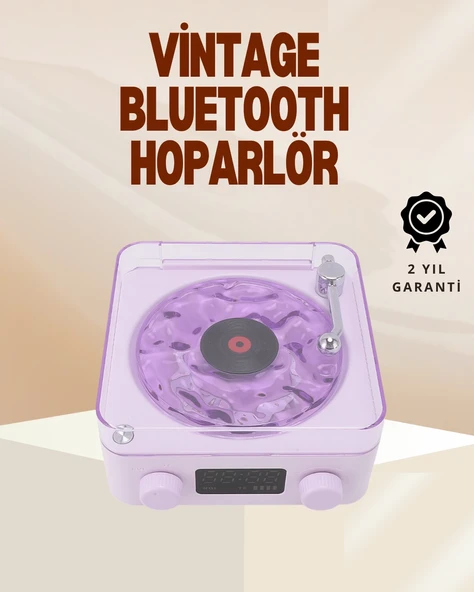 Mey İthalat® Retro Pikap Hoparlör – Şarjlı Kablosuz Projektör ve Gece Lambası ürün görseli 1