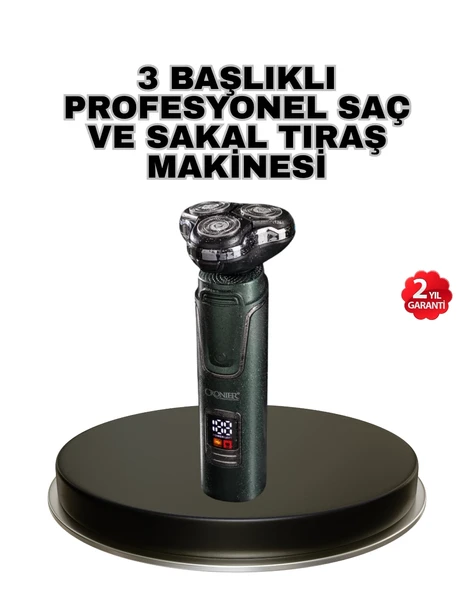 Mey İthalat® Kablosuz Profesyonel Erkek Bakım Seti – 3 Başlıklı, 3D Akıllı Kesim, Taşınabilir ürün görseli 1