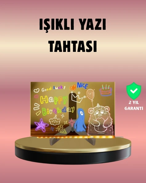 Mey İthalat® USB Bağlantılı LED Akrilik Çizim ve Not Tahtası ürün görseli 1