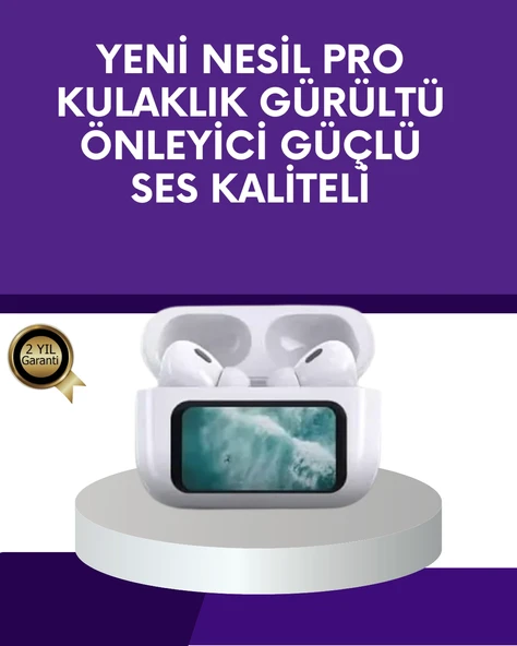 Mey İthalat® Dokunmatik Ekranlı Bluetooth Kulaklık ANC Gürültü Önleme Suya Dayanıklı ürün görseli 1