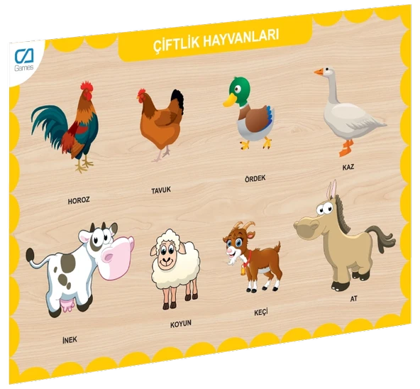 Mey İthalat® CAAHS-3211 AHŞAP ÇİFTLİK HAYVANLARI BUL-TAK ürün görseli 1