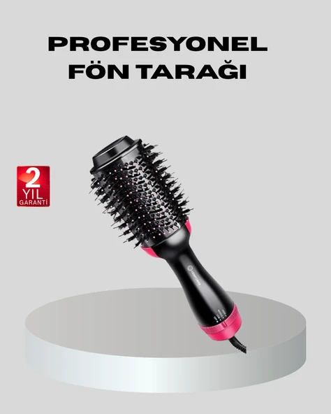 Mey İthalat® 1200W Fön Tarağı – 3 Isı Ayarı, Negatif İyonlu, Hızlı ve Pürüzsüz Sonuç ürün görseli 1