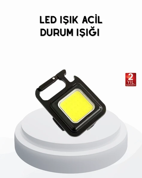 Mey İthalat® Mini 800 Lümen LED El Feneri – USB Şarjlı, 3 Kademeli Işık, Şişe Açacaklı Taşınabilir Tasarım ürün görseli 1