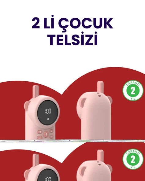 Mey İthalat® Uzun Menzilli Bebek Telsizi – VOX Modlu, Renkli LCD Ekranlı ürün görseli 1