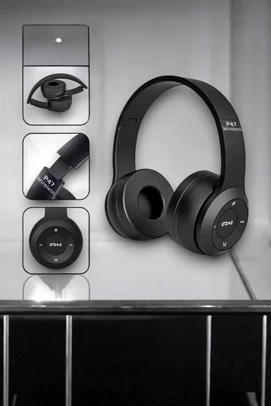 Mey İthalat® Kulak Üstü TF Kart ve AUX Destekli Ergonomik Bluetooth Kulaklık ürün görseli 1