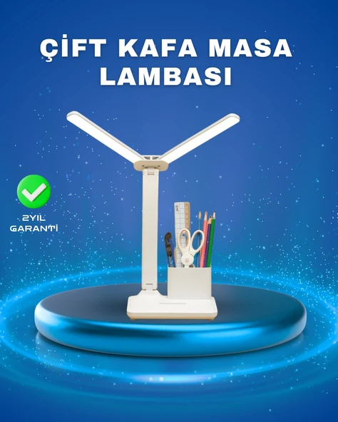 Mey İthalat® 3’ü 1 Arada Çok Amaçlı Masa Lambası | Göz Yormayan Işık, Organizer Tasarım ürün görseli 1