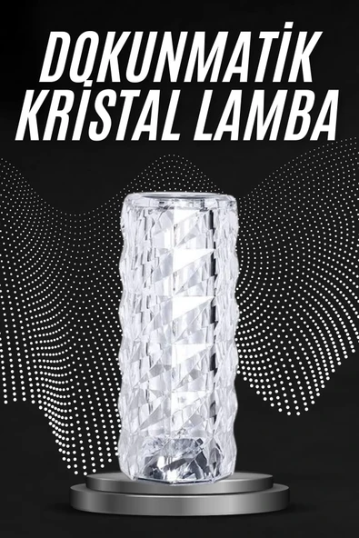 Mey İthalat® Kristal Lamba Masa Lambası Şarjlı Masa Lambası Dokunmatik Sensör Usb Şarjlı ürün görseli 1