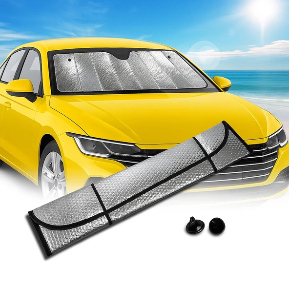 Mey İthalat® Araç Ön Cam Güneş Koruma Isı Önleyici Katlanabilir Model Fiat Egea Honda Civic Ford Focus Dacia Duster ürün görseli 1