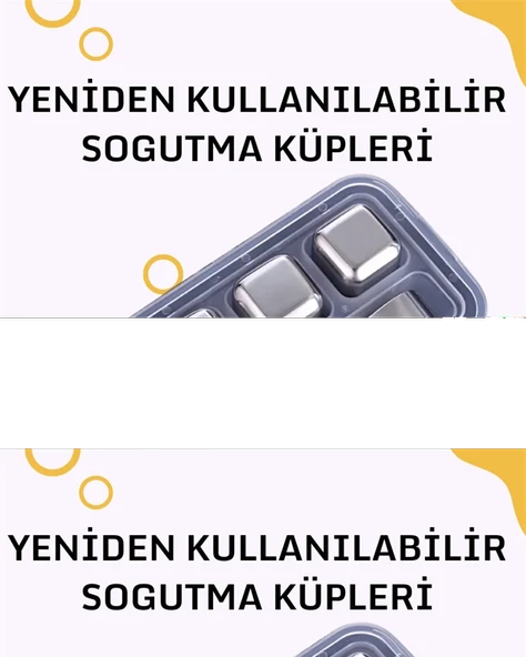 Mey İthalat® Paslanmaz Metal Buz Küpleri-Çok Amaçlı Kullanıma Uygun ürün görseli 1