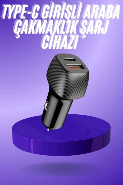 Mey İthalat® 38W USB Type-C Girişli Oto Çakmaklık Araç İçi Hızlı Şarj Çakmaklık Şarj Aleti ürün görseli 1