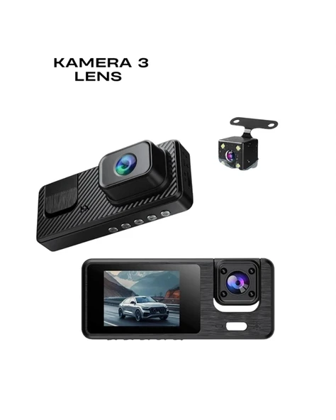 Mey İthalat® 1080P 3 Kameralı Araç DVR -Q301 ürün görseli 1