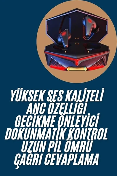 Mey İthalat® Profesyonel TWS Işıklı Kablosuz Bluetooth Kulaklık  Kulaklığı ürün görseli 1