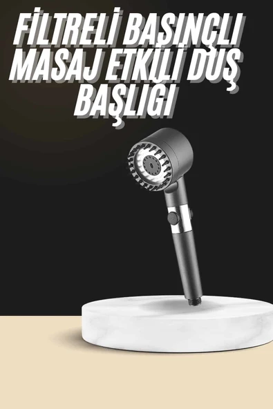 Mey İthalat® Duş Başlığı Profesyonel Masaj Başlıklı 3 Modlu Yeni Nesil Masaj Uçlu Su Tasarruflu ürün görseli 1