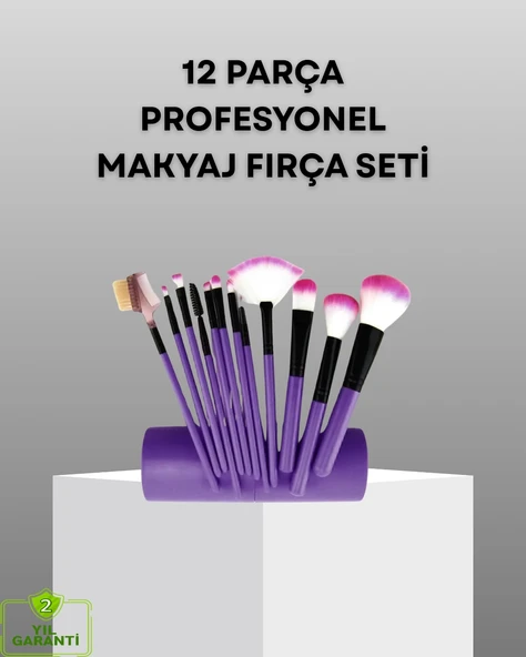 Mey İthalat® Ultra Yumuşak 12’li Makyaj Fırça Seti – Dökülme Yapmaz, Dalin Şampuan ile Temizlenebilir ürün görseli 1